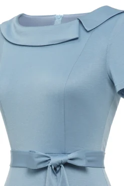 Bodycon Round Neck Light Blue 1960s Dress
