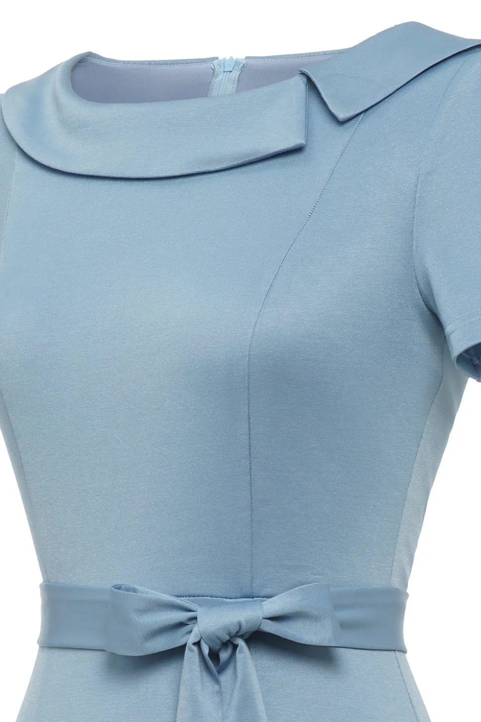 Bodycon Round Neck Light Blue 1960s Dress