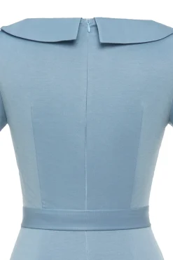 Bodycon Round Neck Light Blue 1960s Dress