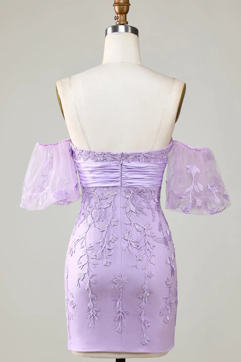 Bodycon Sweetheart Purple Vestido Curto Homecoming com Bowknot