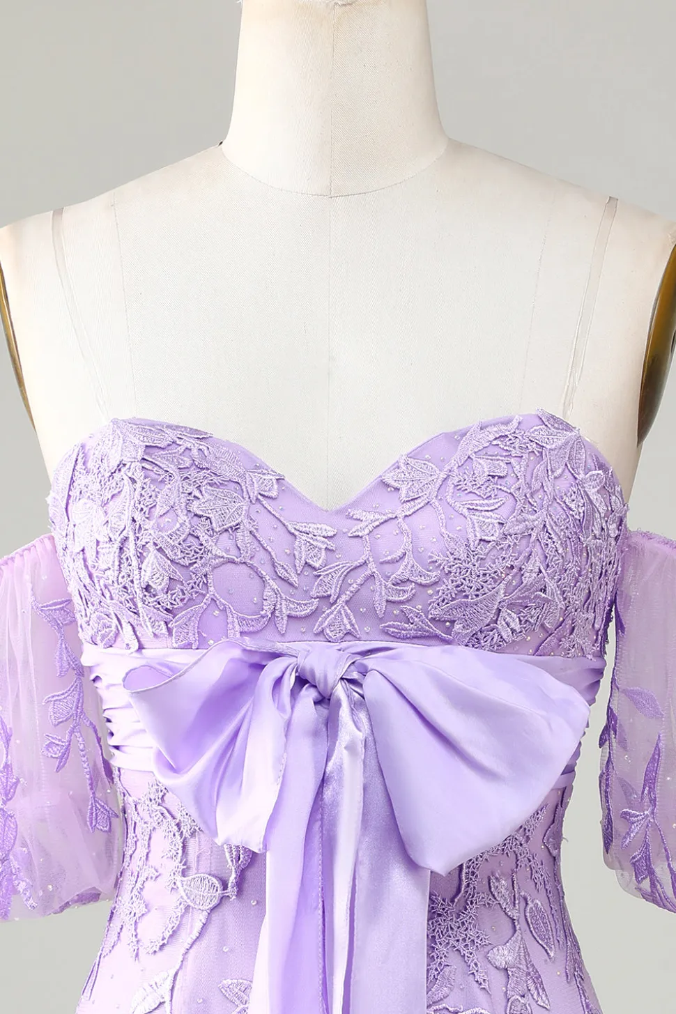 Bodycon Sweetheart Purple Vestido Curto Homecoming com Bowknot