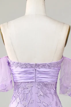 Bodycon Sweetheart Purple Vestido Curto Homecoming com Bowknot
