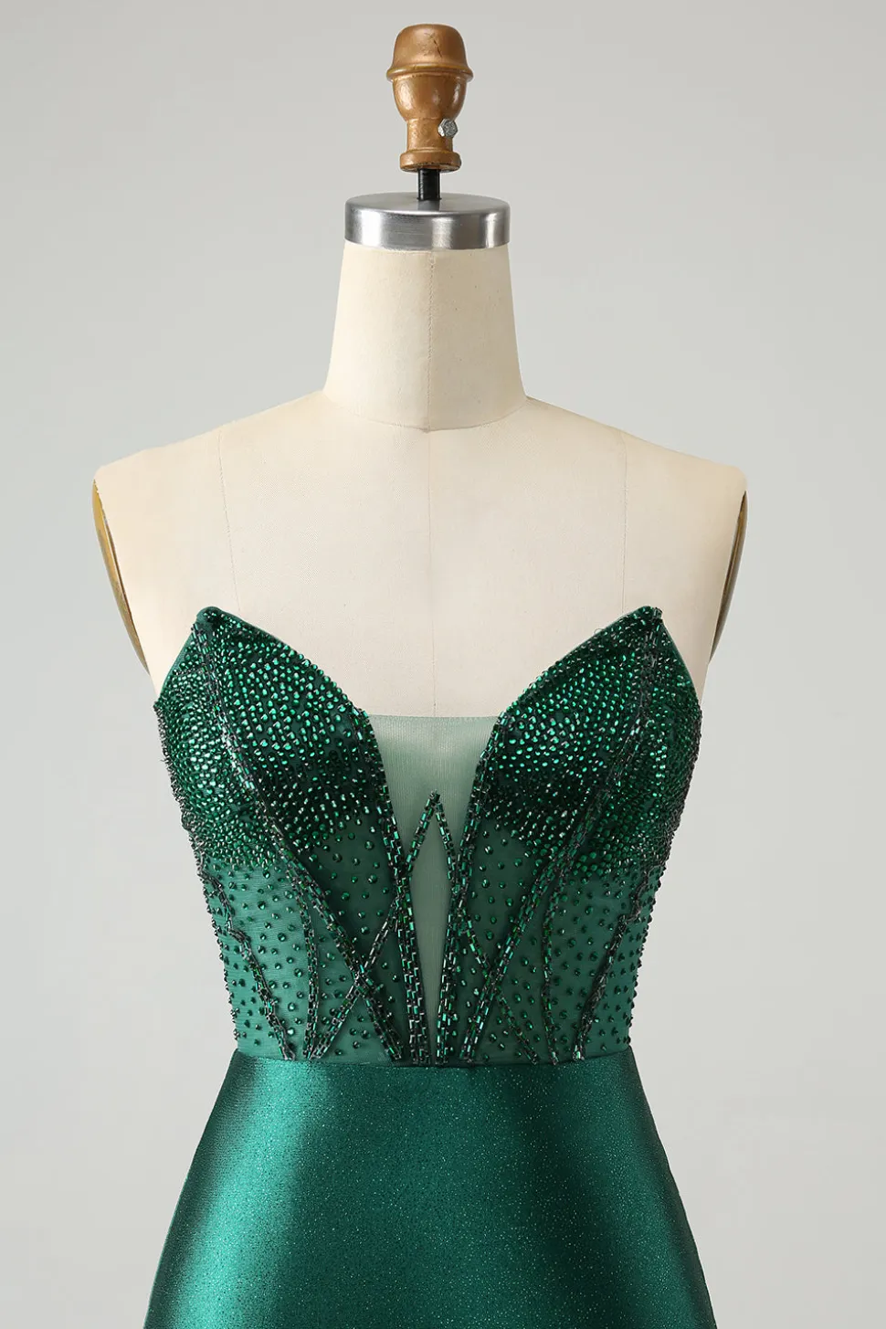 Bodycon verde escuro espartilho sem alças vestido curto de volta para casa