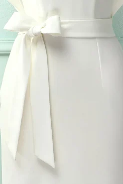 Bodycon vestido branco com faixa