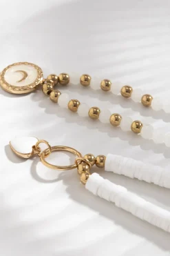 Boho Colar de contas brancas