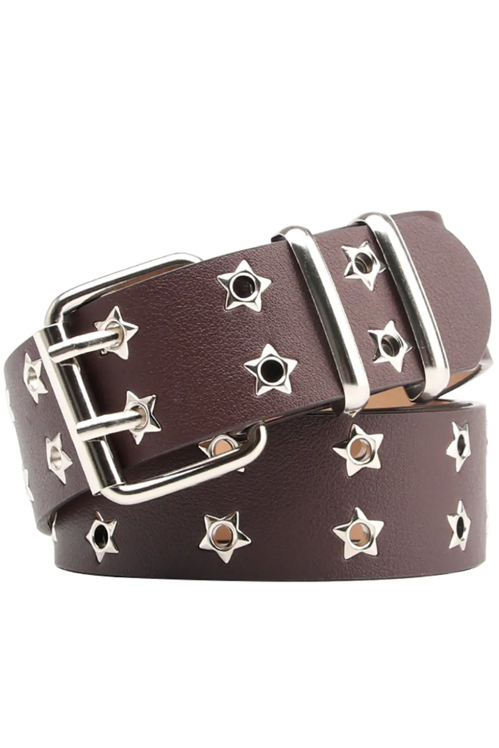 Boho Preto Vintage Rivet Cinto de Couro Largo