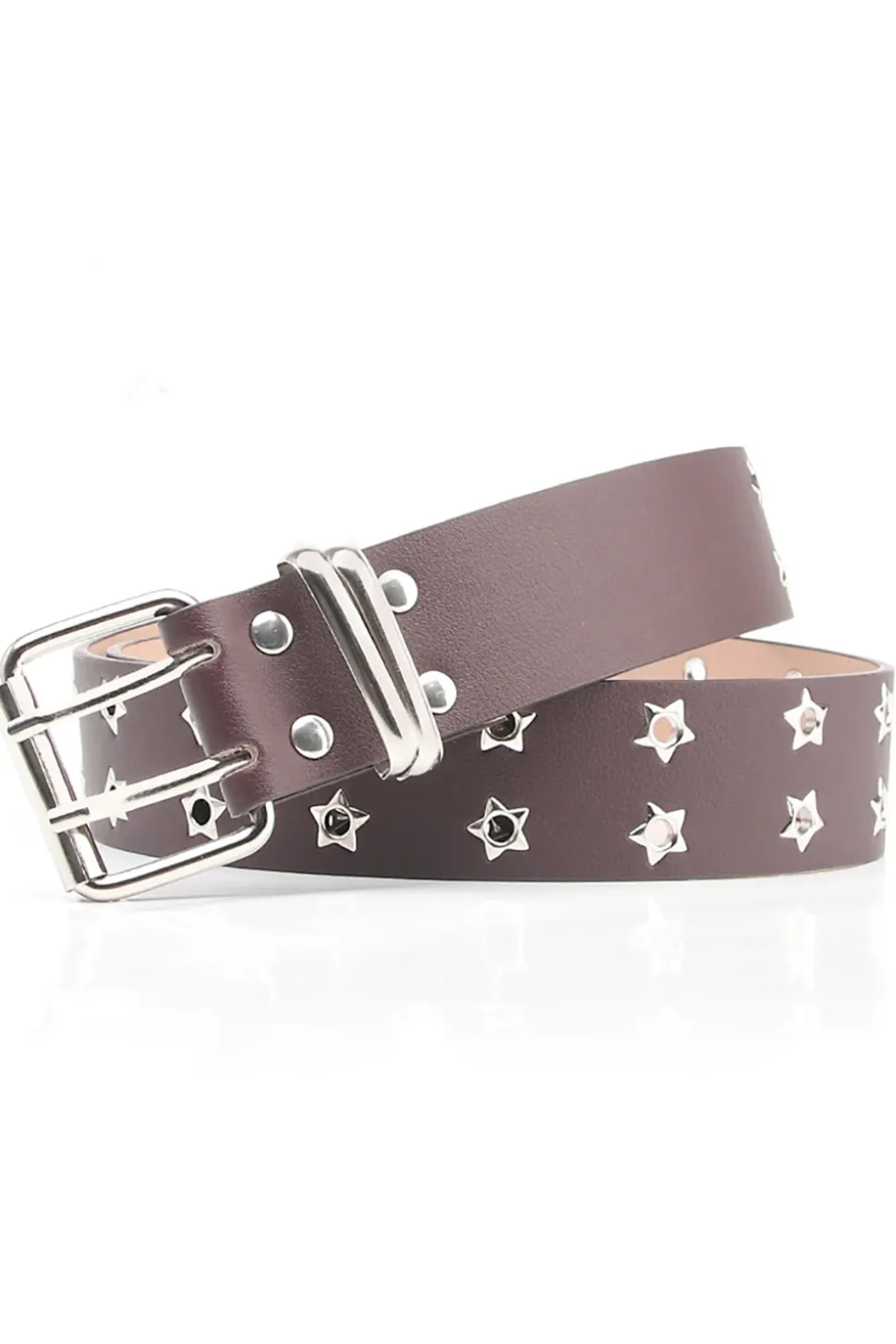 Boho Preto Vintage Rivet Cinto de Couro Largo