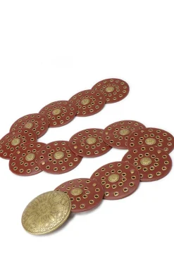 Boho Western Cowgirl Wide Cinto de Disco Oco
