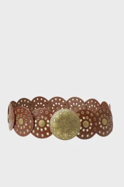 Boho Western Cowgirl Wide Cinto de Disco Oco