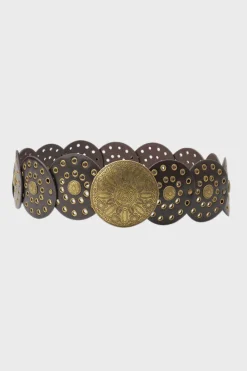 Boho Western Cowgirl Wide Cinto de Disco Oco