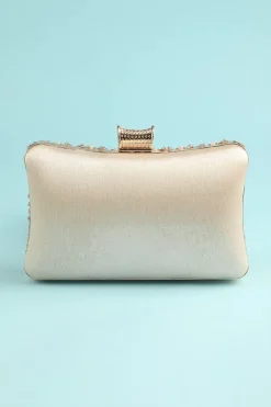 Bolsa de bordado de pérola reto