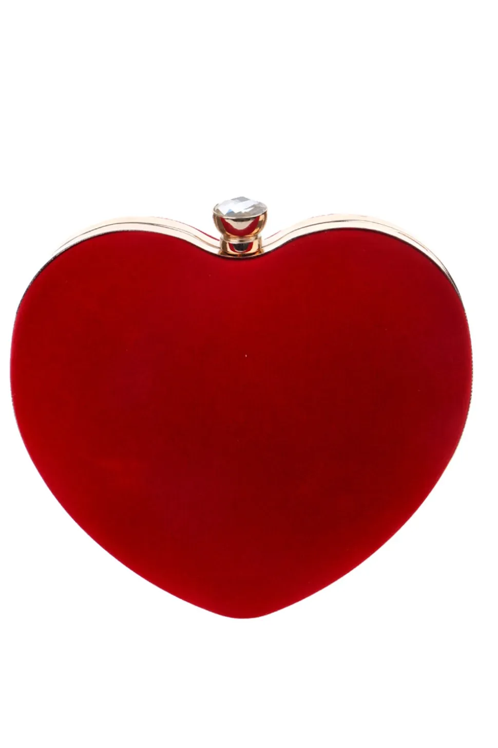 Bolsa de coração de veludo vermelho