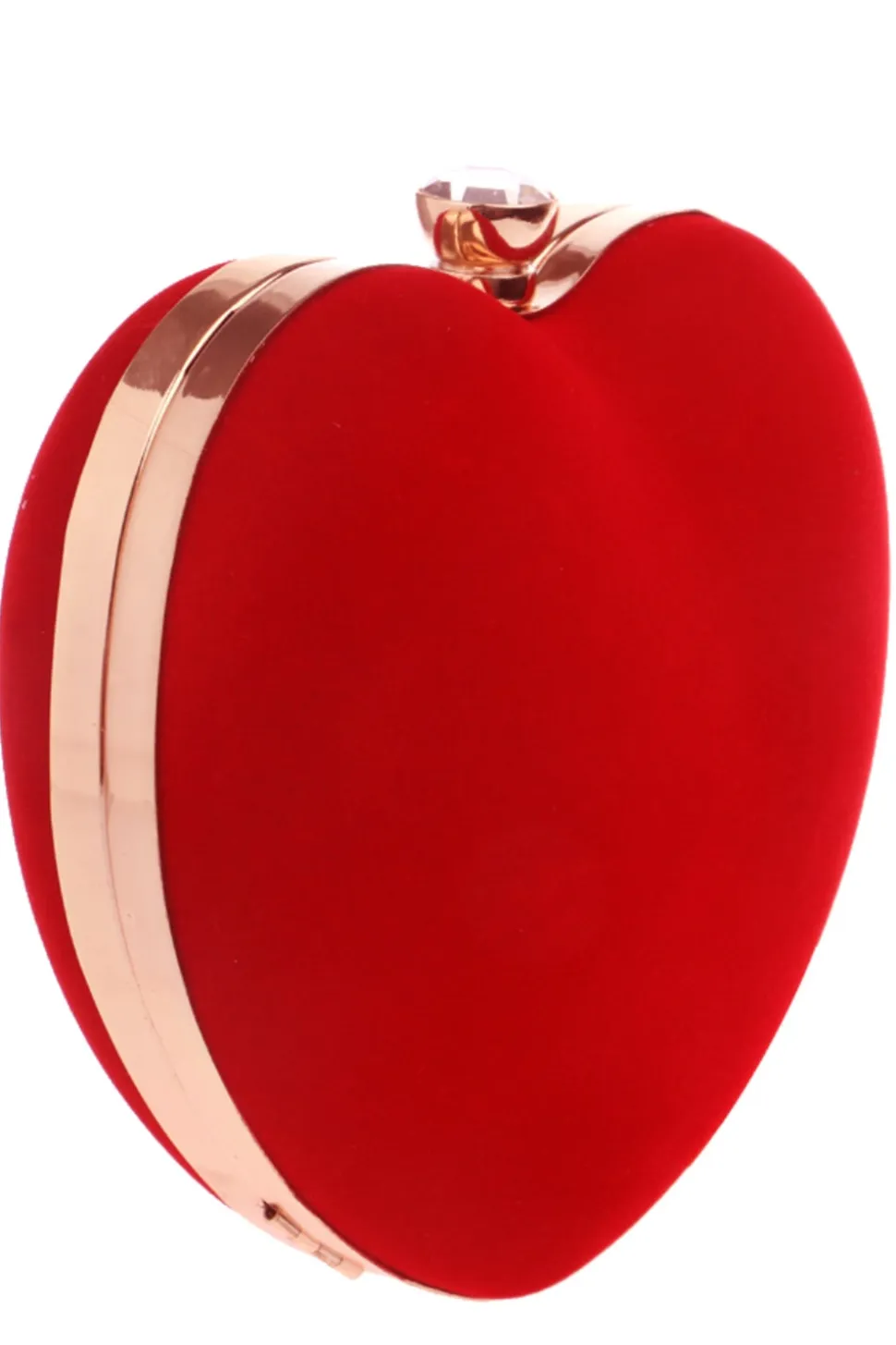 Bolsa de coração de veludo vermelho