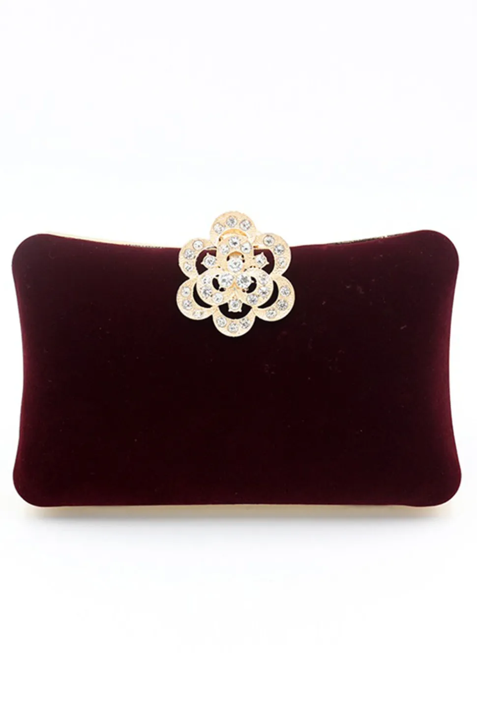 Bolsa de ombro de veludo de veludo borgonha