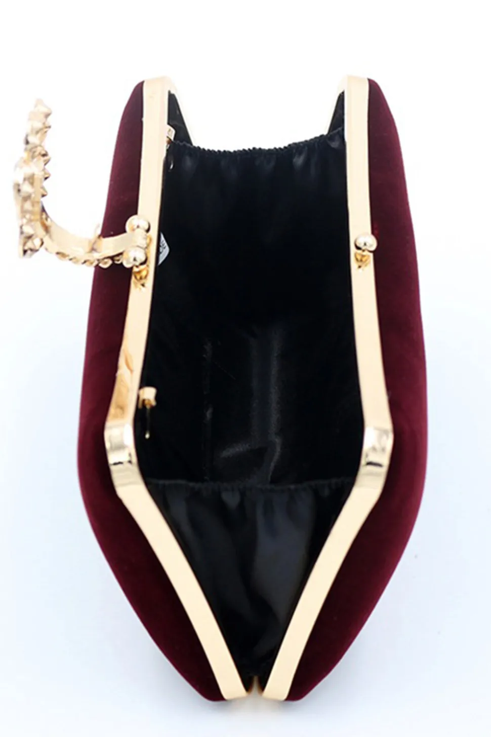 Bolsa de ombro de veludo de veludo borgonha