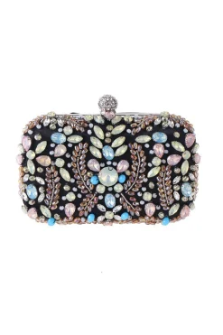 Bolsa preta delicada com strass