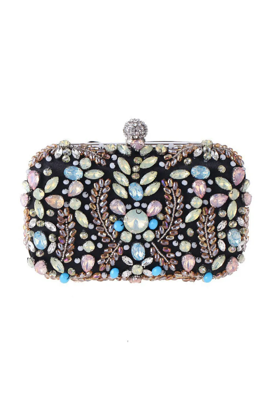 Bolsa preta delicada com strass
