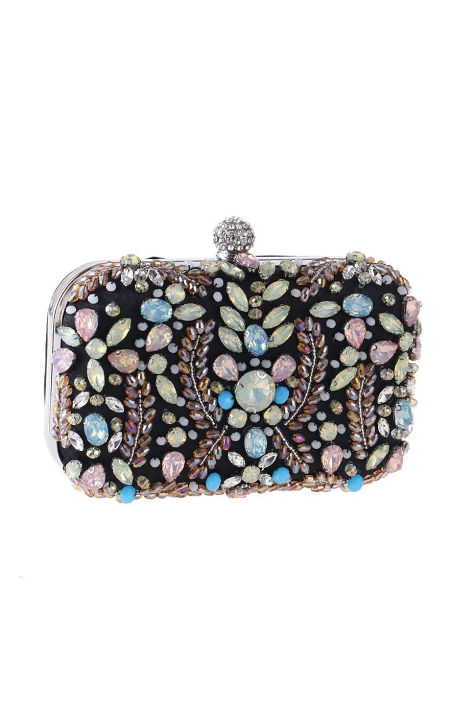 Bolsa preta delicada com strass