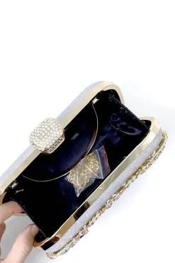 Bolsa Sparkly Rhinestone Black Evening Party