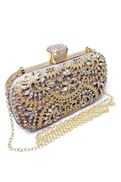 Bolsa Sparkly Rhinestone Black Evening Party