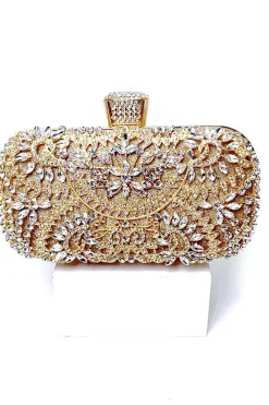 Bolsa Sparkly Rhinestone Black Evening Party