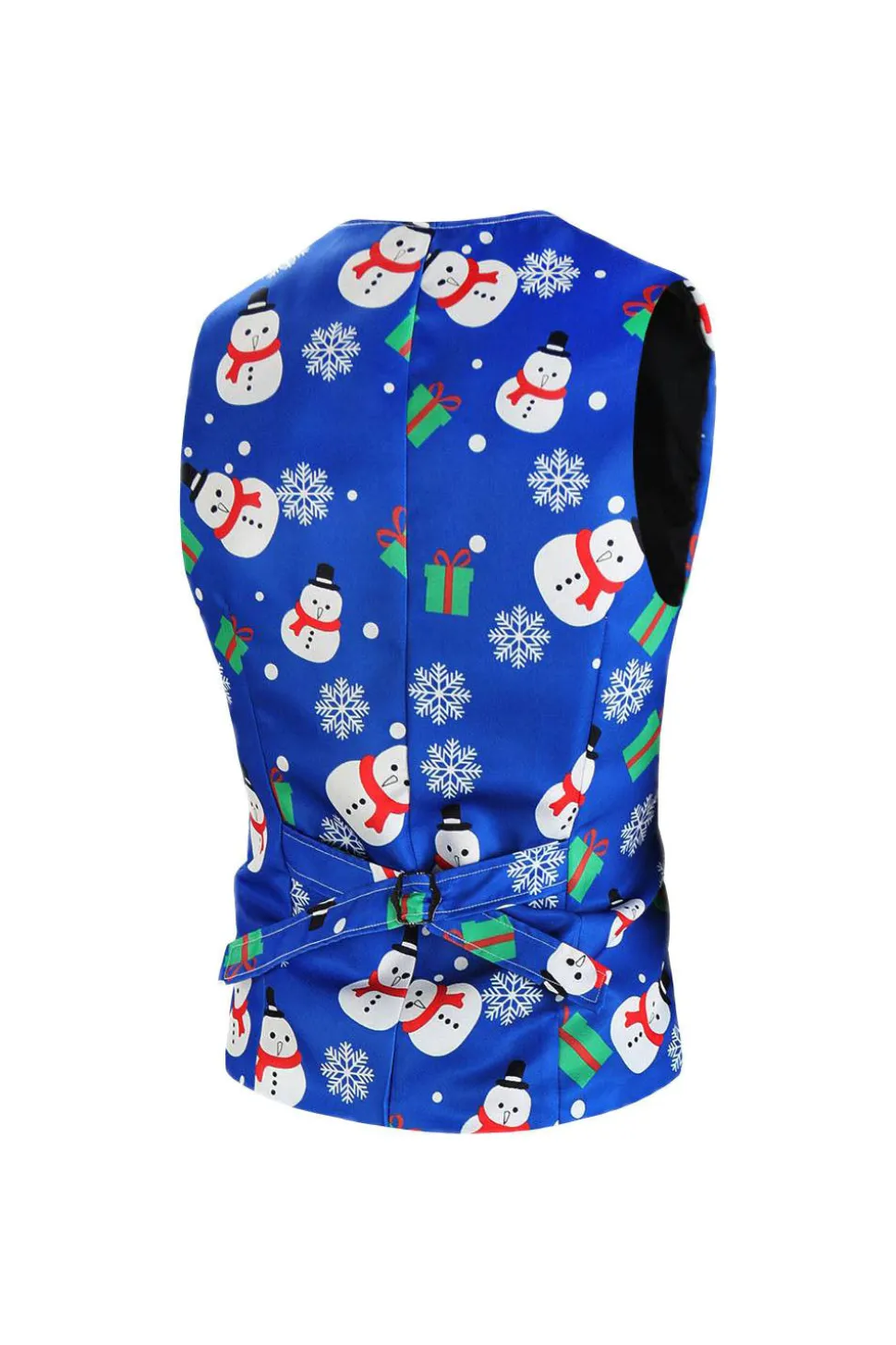 Boneco de neve azul impresso 3 peças ternos de Natal masculinos