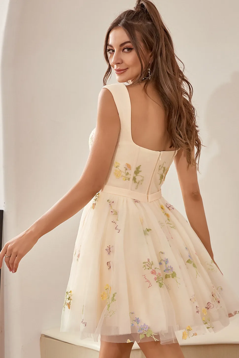 Bonito A Linha Querida Cinzento Azul Vestido Curto Homecoming com Bordado