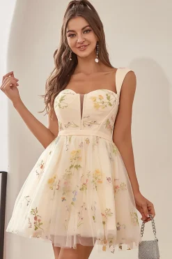 Bonito A Linha Querida Roxo Vestido Curto Homecoming com Bordado