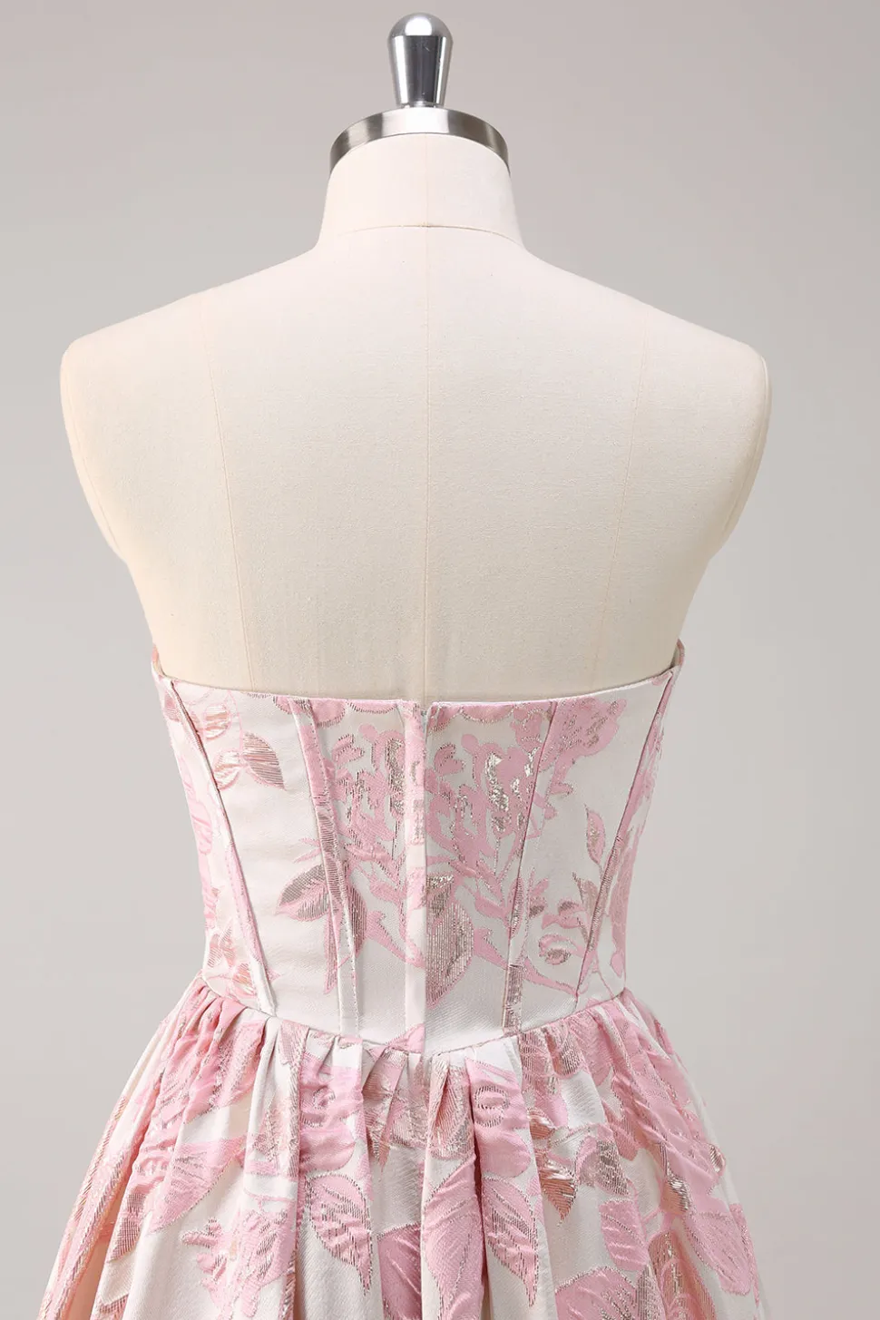 Bonito azul A-Line querida Brocade Corset Long Prom Dress