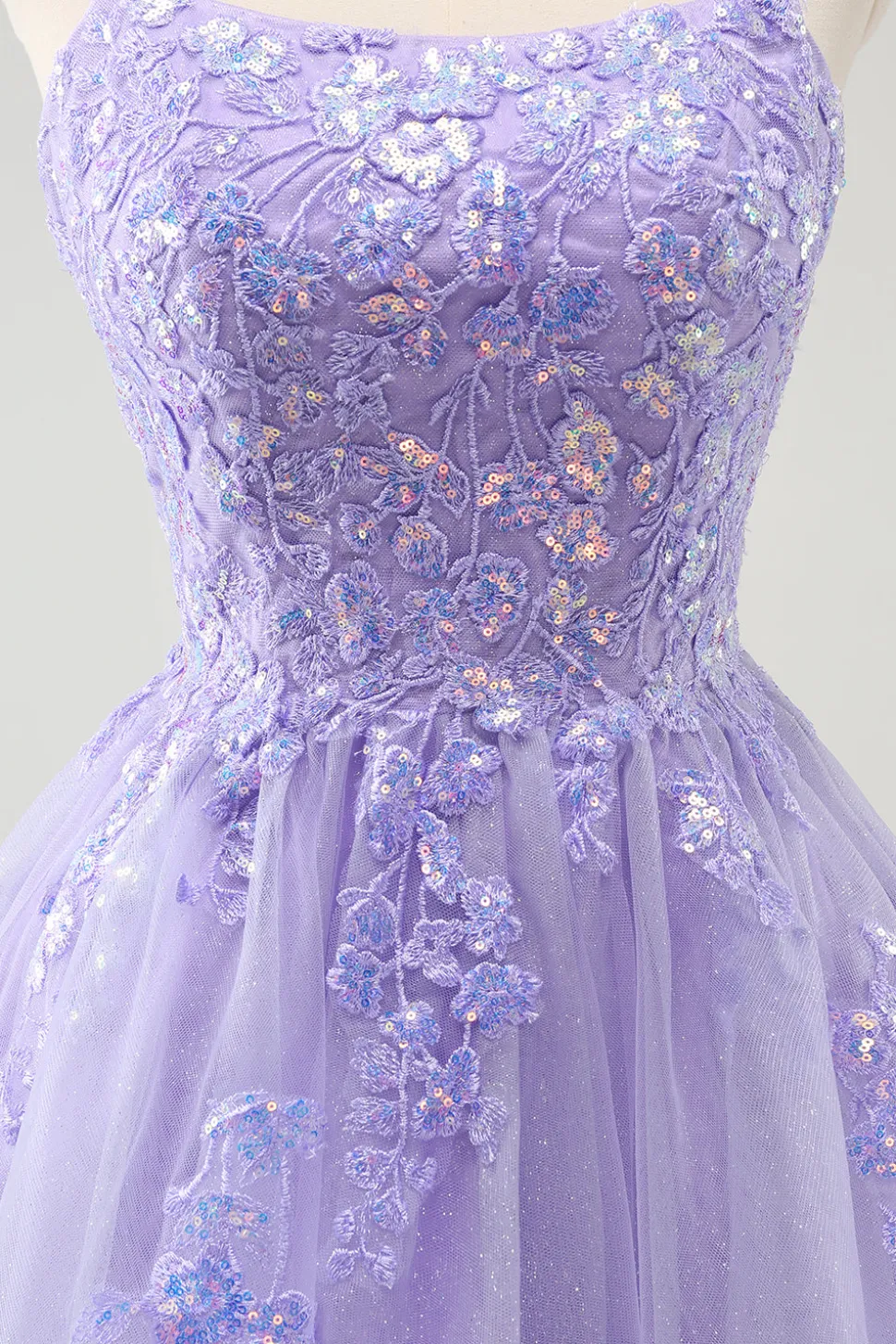 Bonito Glitter Blue A Line Sequins Vestido Curto Homecoming com Apliques