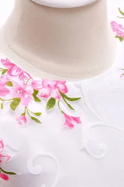 Bonito sem mangas rosa vestido de festa das meninas