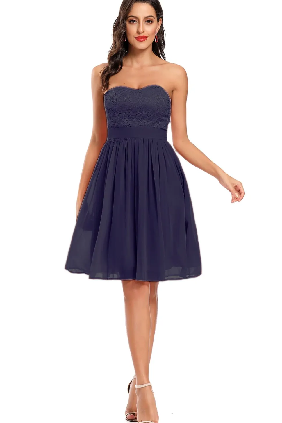 Bonito um vestido de festa de festa de namorado de linha