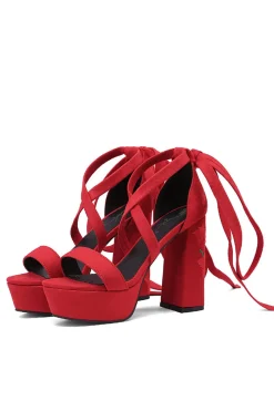 Bordado Preto Feminino Strappy Chunky Heel Open Toe Sandálias Shoes