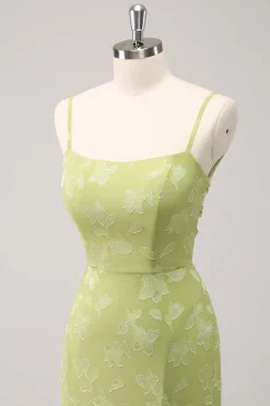 Bordado Verde Sereia Vestido Madrinha com Renda Up Back