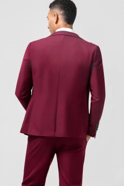 Borgonha 3 Peças Peak Lapel Fatos de Baile de Formatura