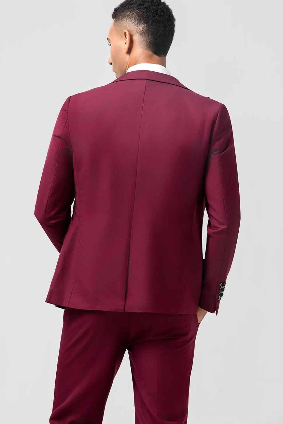 Borgonha 3 Peças Peak Lapel Fatos de Baile de Formatura