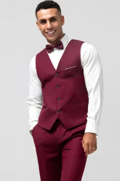 Borgonha 3 Peças Peak Lapel Fatos de Baile de Formatura