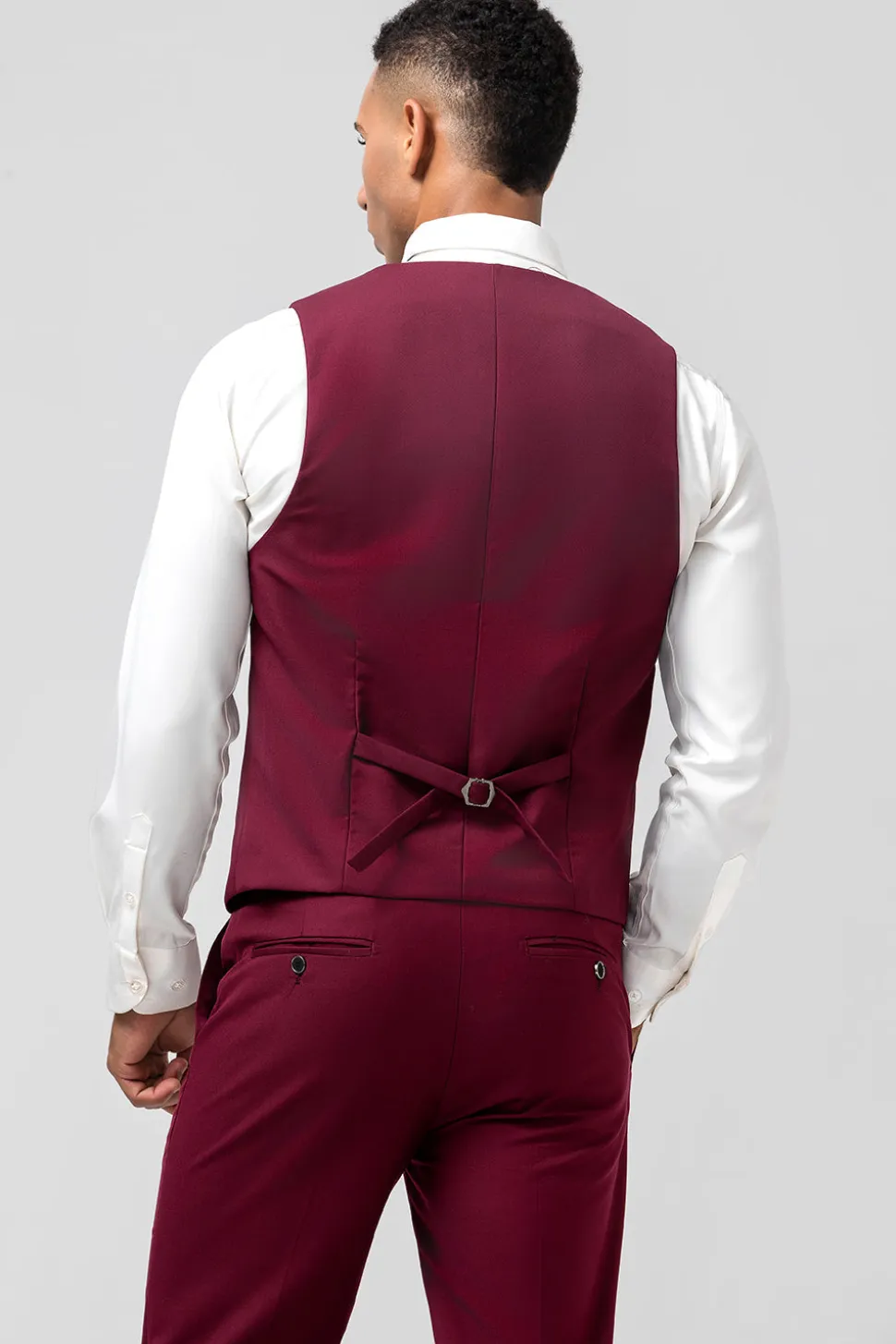 Borgonha 3 Peças Peak Lapel Fatos de Baile de Formatura
