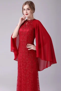 Borgonha A-Line Floor-Length Mãe do vestido de noiva com apliques