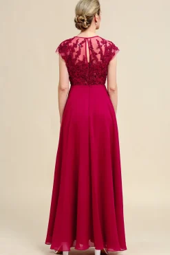 Borgonha A-Line Vestido Mãe de Noiva
