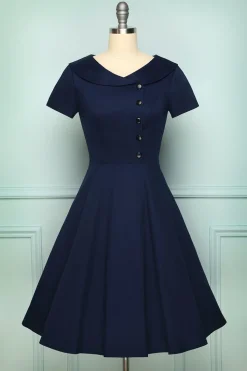 Borgonha Botão Vestido