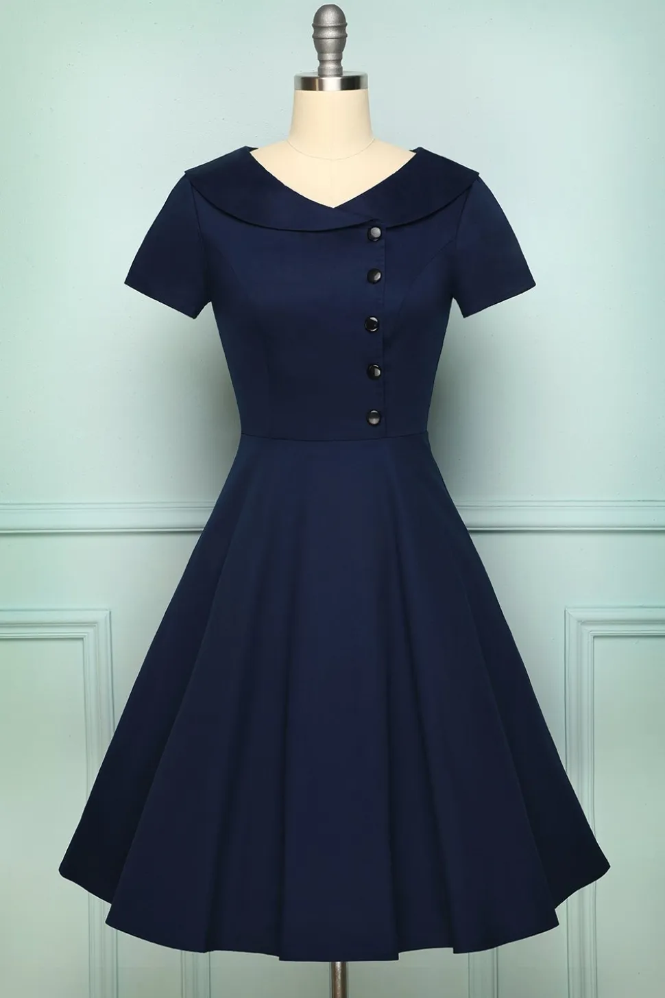 Borgonha Botão Vestido
