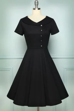 Borgonha Botão Vestido