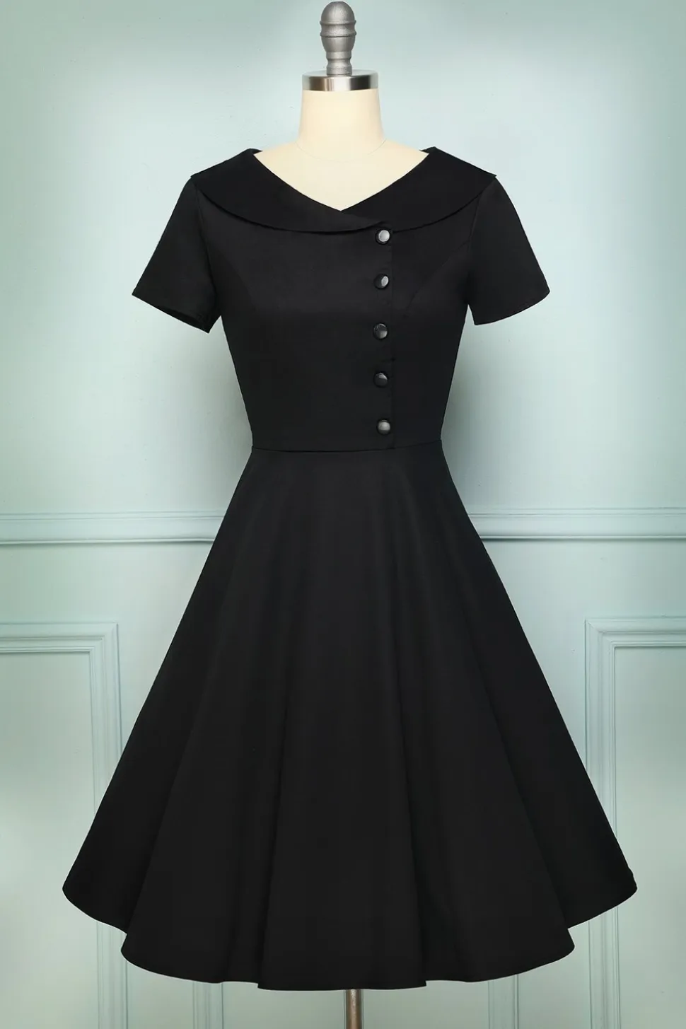 Borgonha Botão Vestido
