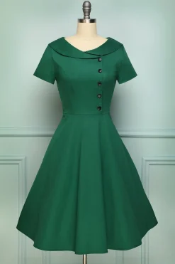 Borgonha Botão Vestido