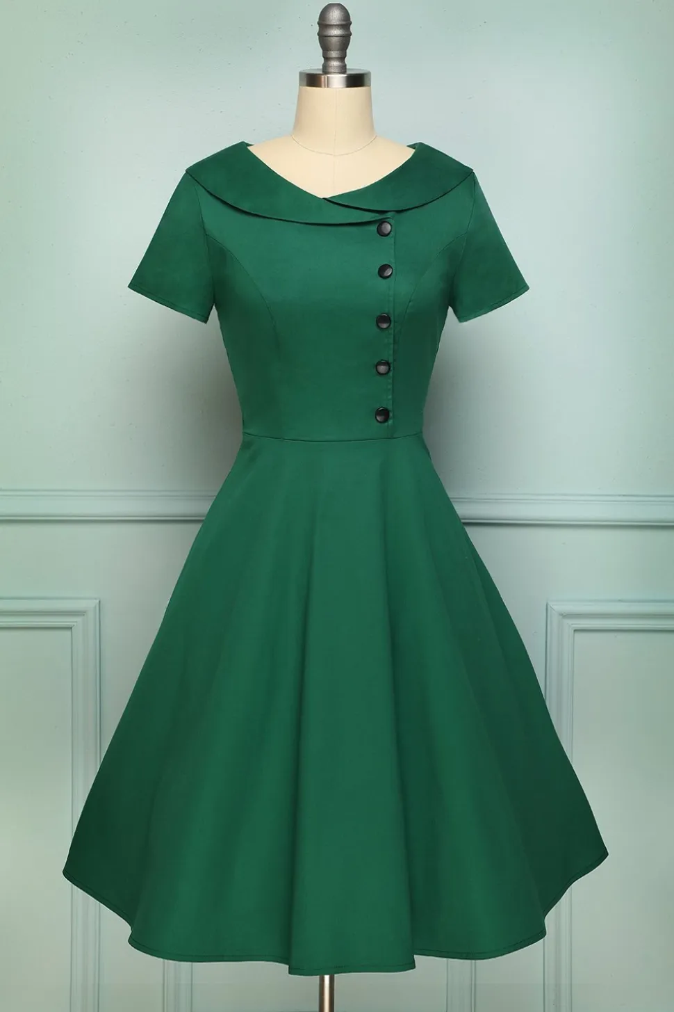 Borgonha Botão Vestido