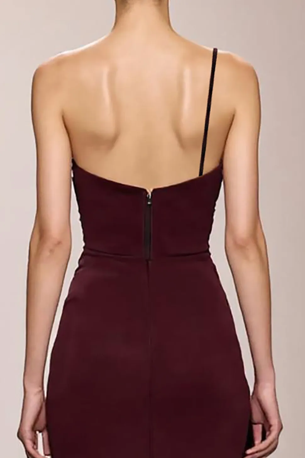 Borgonha cetim sereia longo vestido de noite com fenda