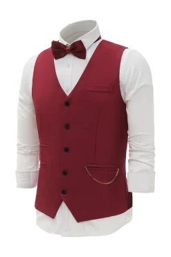 Borgonha colete para homem
