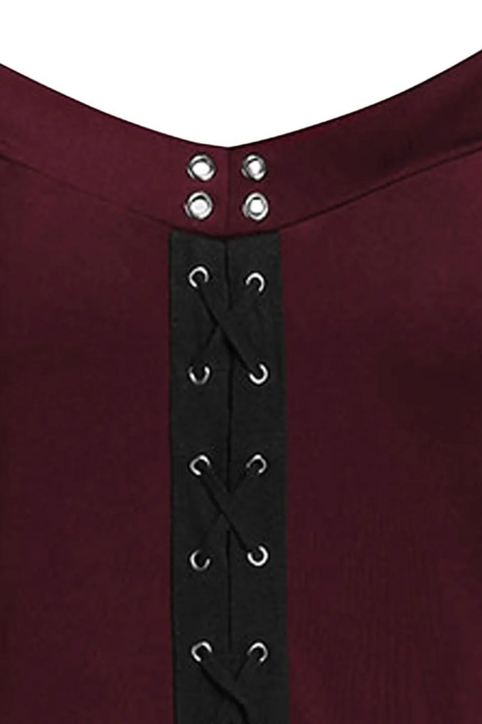 Borgonha Flare Mangas Vestido de Halloween
