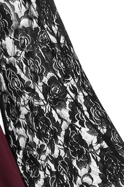 Borgonha Flare Mangas Vestido de Halloween
